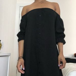 Boohoo Black Off the Shoulder Dress